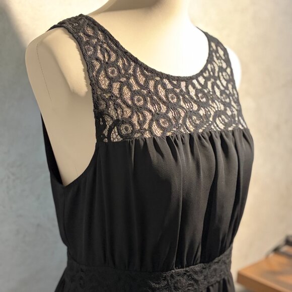 RARE! HD in Paris by ANTHROPOLOGIE | Lace-Yoke Dress Black MEDIUM - Picture 4 of 15